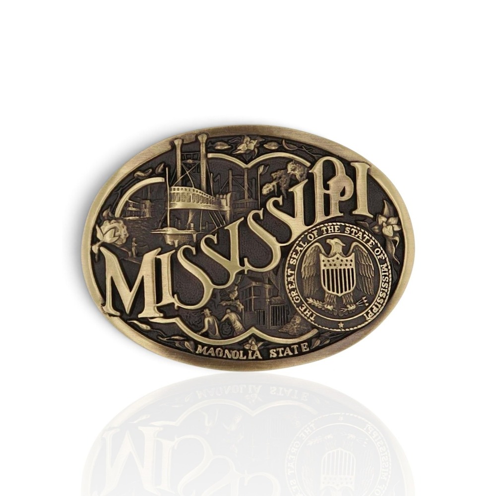 Montana Silversmiths Mississippi State Heritage Belt Buckle - New in Box